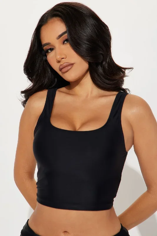 Maui Tank Shirt Bikini Top - Black