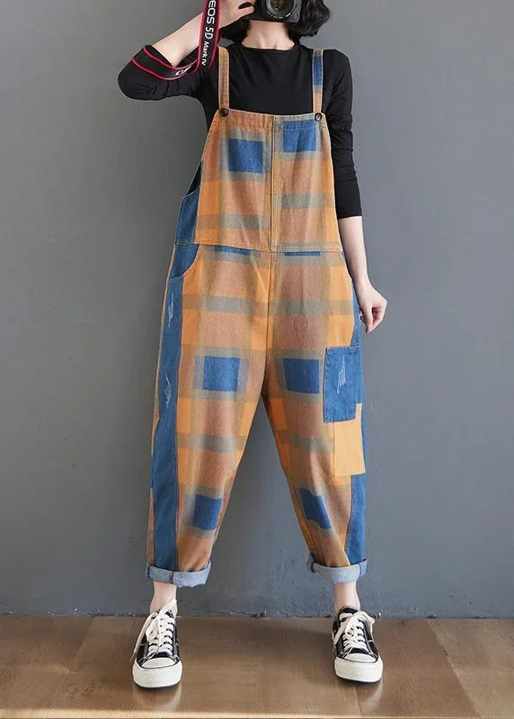 modern-spring-chothes-spring-fashion-plaid-shape-jumpsuit-pants-trousers