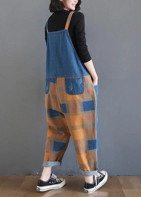 modern-spring-chothes-spring-fashion-plaid-shape-jumpsuit-pants-trousers