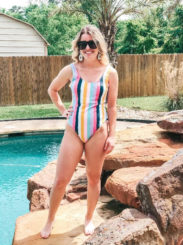 multicolor-striped-one-piece-swimsuit