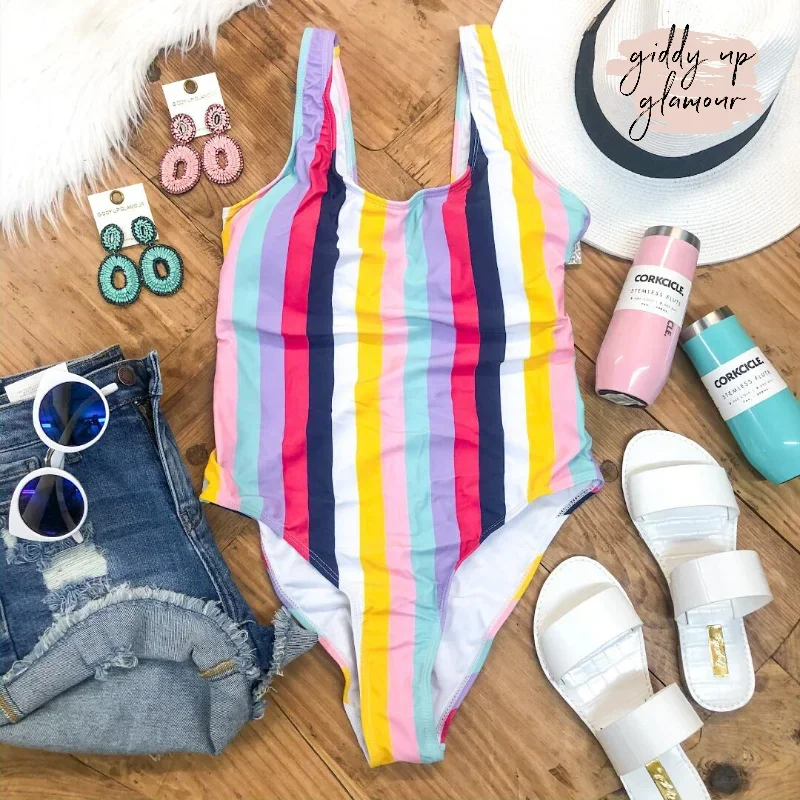 multicolor-striped-one-piece-swimsuit