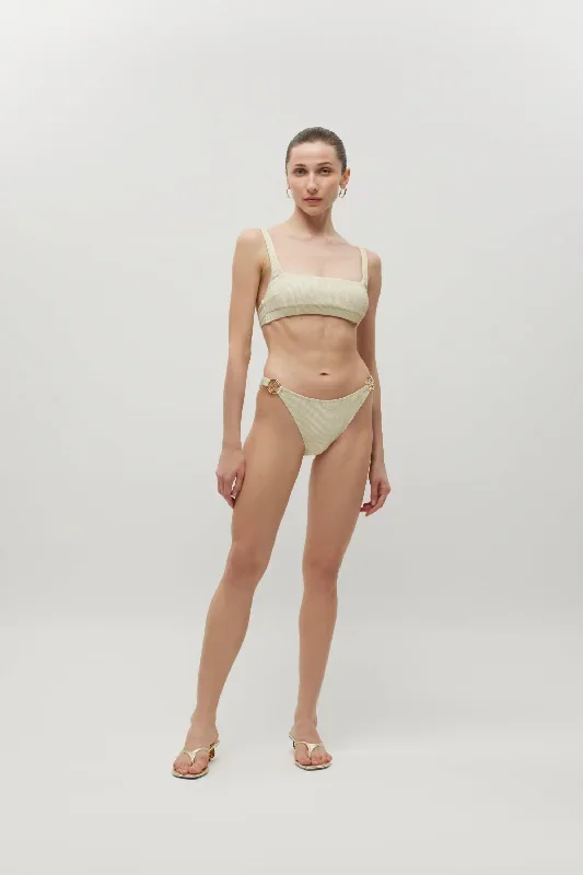 Ninette Bikini / Ecru Textured Shiny