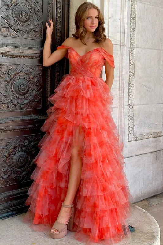 off-the-shoulder-coral-print-tiered-long-prom-dress