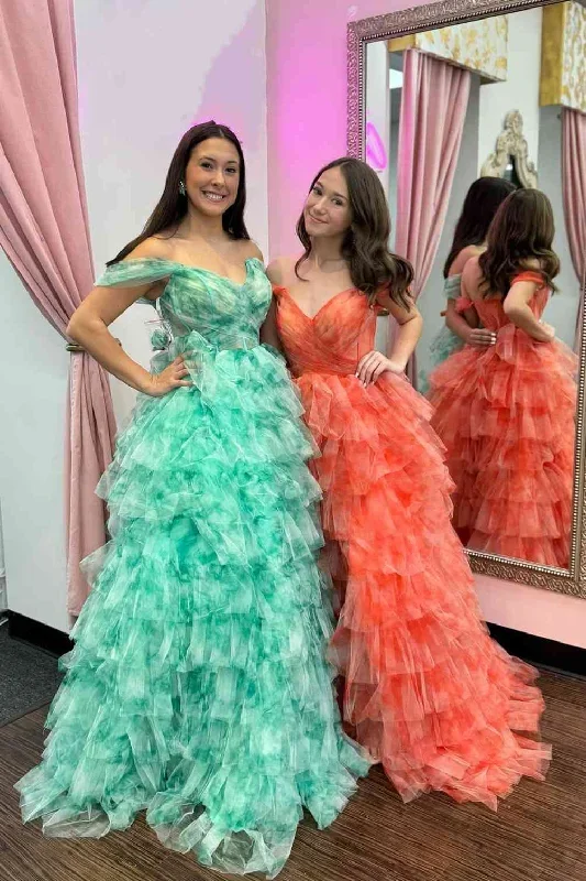 off-the-shoulder-coral-print-tiered-long-prom-dress