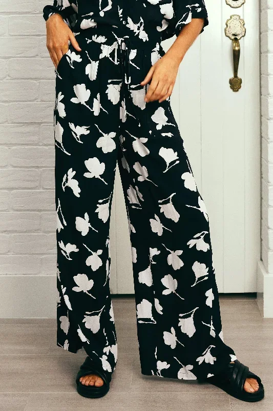 Palazzo Pants MAGNOLIA SILHOUETTE BLACK