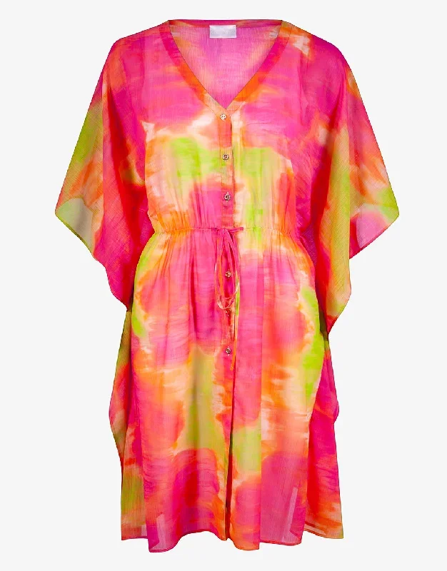 Pink Aqua Kaftan - Pink Mix