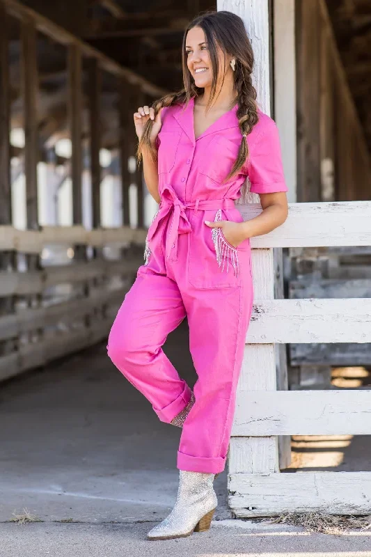 pink-denim-jumpsuit-beaded-fringe-trim