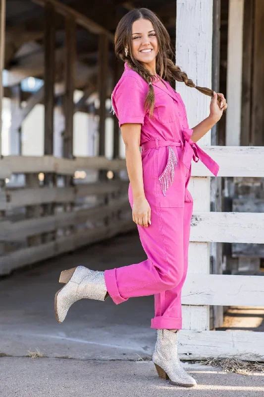 pink-denim-jumpsuit-beaded-fringe-trim