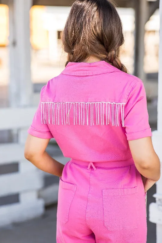 pink-denim-jumpsuit-beaded-fringe-trim