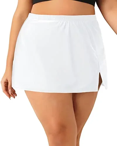 Plus Size Swim Skirt for Women Tummy Control High Waisted Swimsuit Bottoms