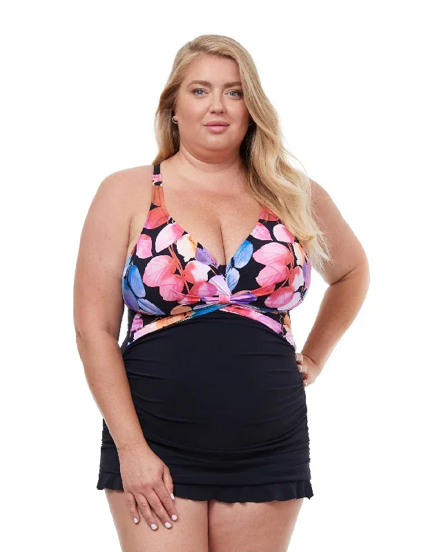 Profile By Gottex Color Rush Plus Size Underwire Halter Swimdress