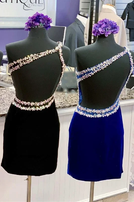 royal-blue-velvet-one-shoulder-beaded-short-homecoming-dress