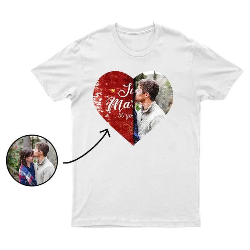 s-4xl-custom-photo-diy-heart-flip-sequin-tee-just-married-unisex-cotton-t-shirt-for-men-and-women