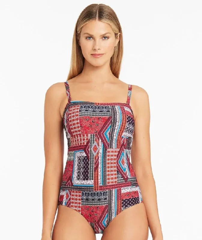 Sea Level Arielle Bandeau Multifit One Piece Swimsuit- Night Sky