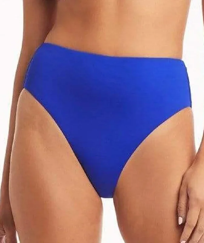 Sea Level Eco Essentials Retro High Waist Bikini Brief - Cobalt