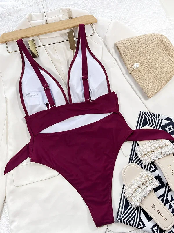 sexy-deep-v-neck-wine-red-color-one-piece-swimsuit