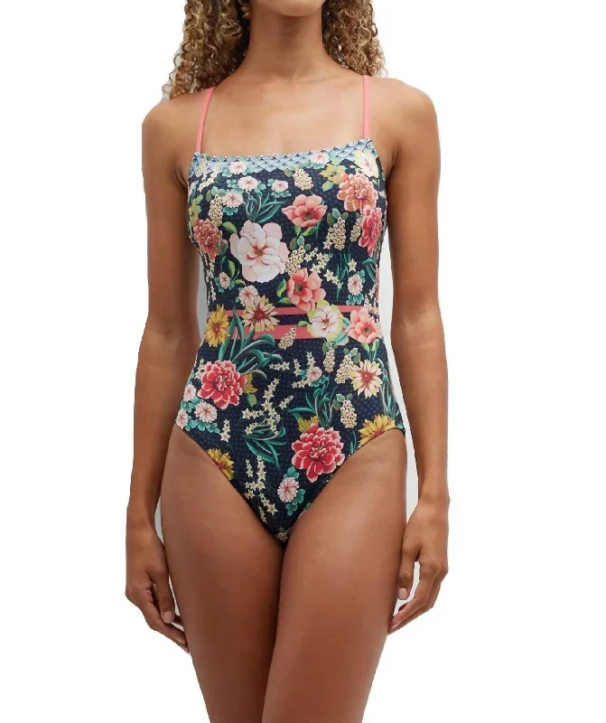 Spaghetti Strap One Piece In Multi