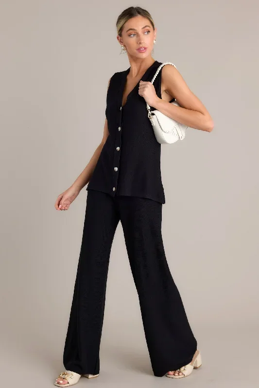 Starless Sky Black Wide Leg Sweater Pants