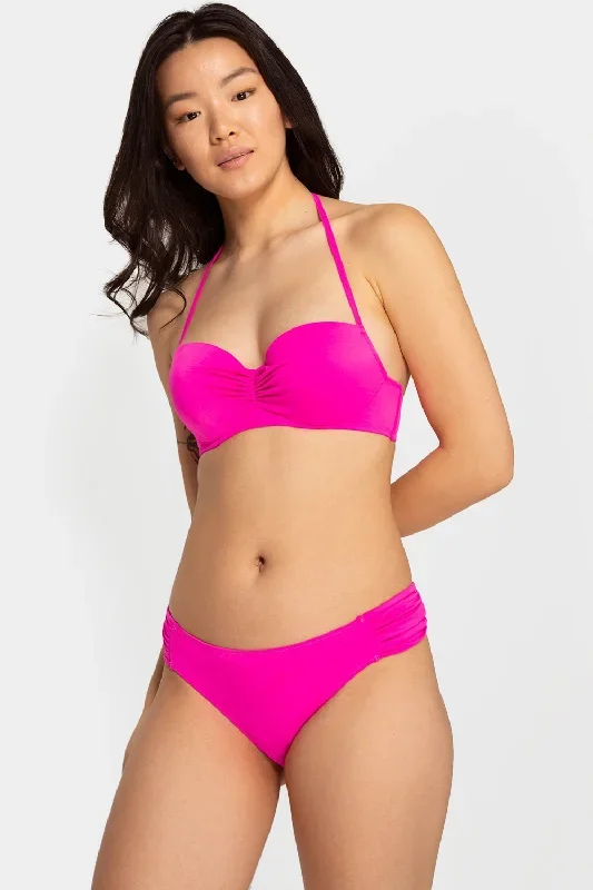 Swim Secret Side Ruched Bikini Bottom | Fuchsia Sizzle