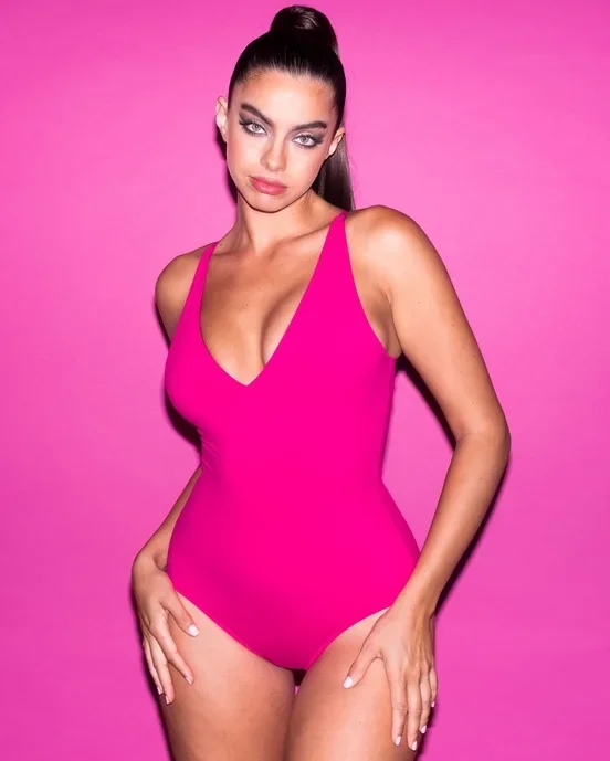 TA3 Swimwear Plungey Pink One Piece