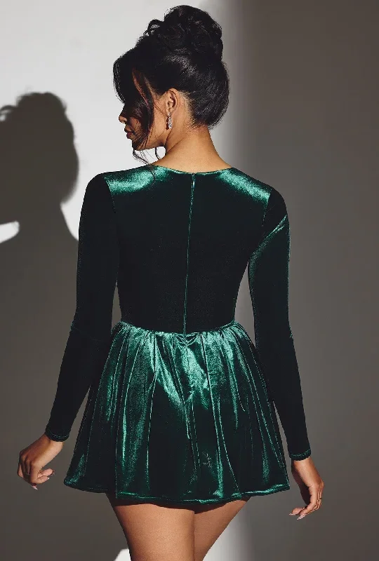 tera-velvet-mini-dress-emerald-green