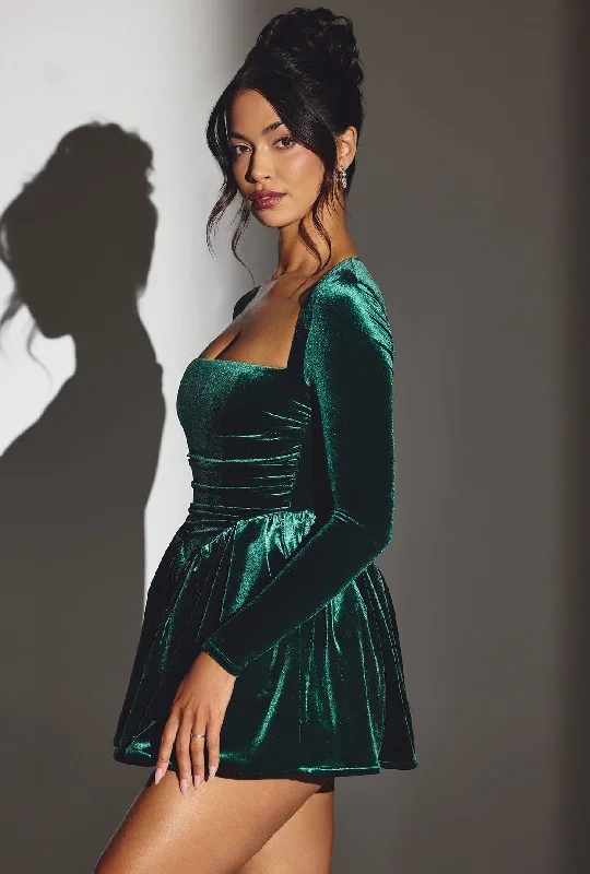 tera-velvet-mini-dress-emerald-green