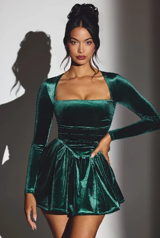 tera-velvet-mini-dress-emerald-green