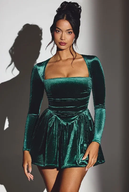 tera-velvet-mini-dress-emerald-green