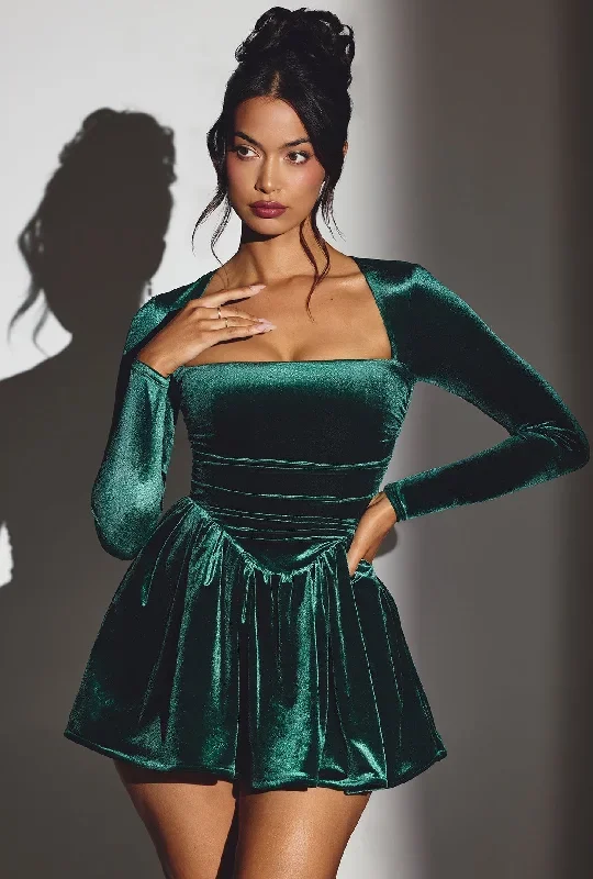 tera-velvet-mini-dress-emerald-green