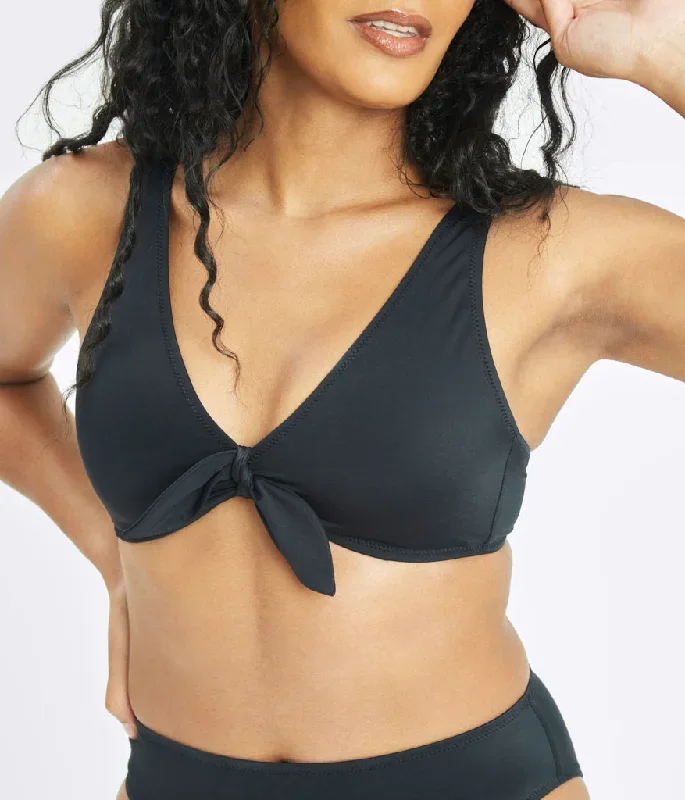 The Swim Plunge Bralette: Jet Black