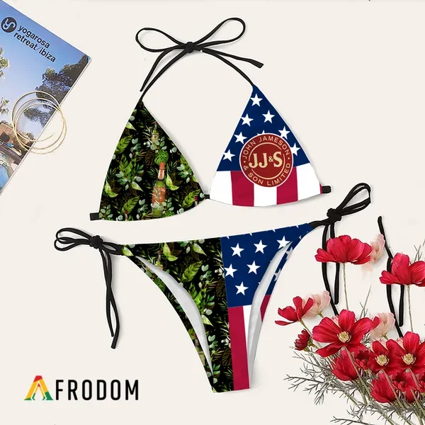 Tropical American Flag Jameson Bikini Set Swimsuit Beach