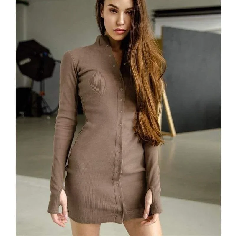 womens-button-knit-jumper-long-sleeve-mini-dress-ladies-casual-bodycon-autumn-winter