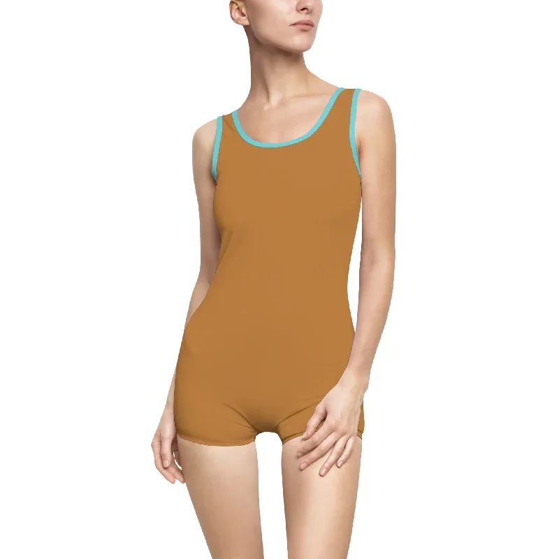 Women's Vintage Swimsuit Light Brown.